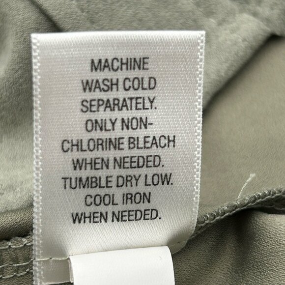 Sonoma Life + Style Womens Sz M Muted Green Faux Suede Button Down Shirt - Picture 9 of 9